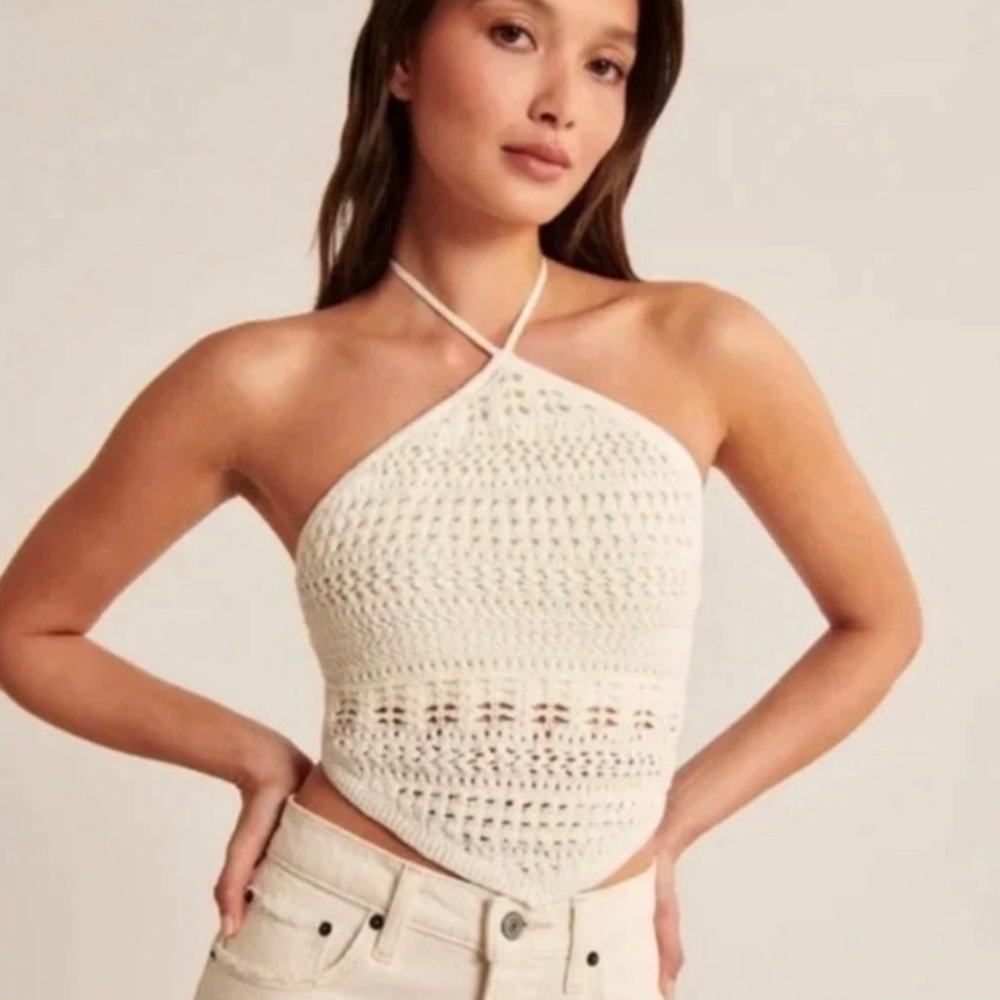 Abercrombie Crochet Halter Crop Top